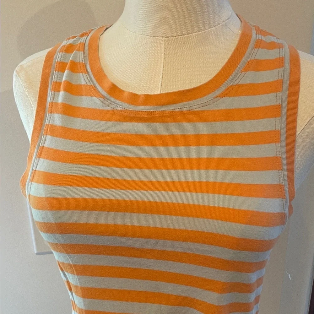 Maeve by Anthropologie Orange and White Striped Cropped Tank Top Small - Picture 4 of 7